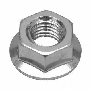 Гайка колеса шестигранная с буртиком и рифлением, цинк M 20 DIN 6923 M20 8 PL